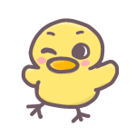 黄色いヒヨコのイラストで背景は透明