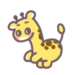 キリンのイラストで背景は透明